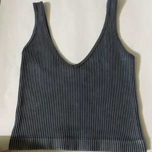 Aura Charcoal Ribbed Tank Top
